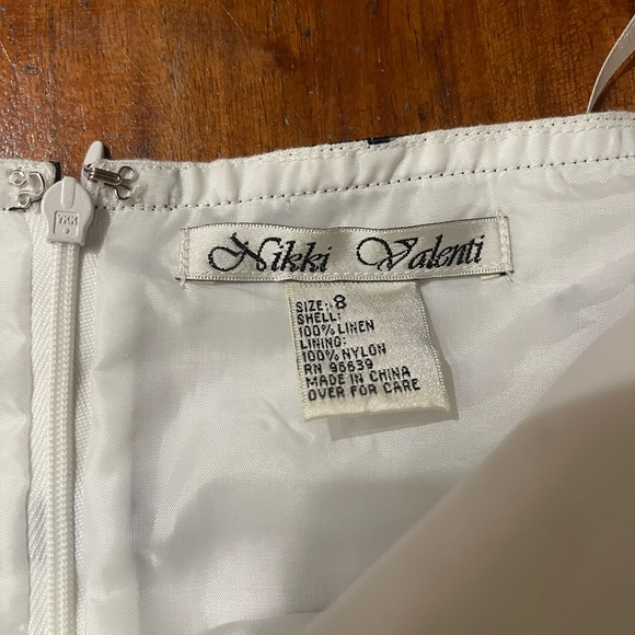 Nikki Valenti Irish Linen Halter Dress Size 8 White with Navy Polka Dots - Picture 8 of 8